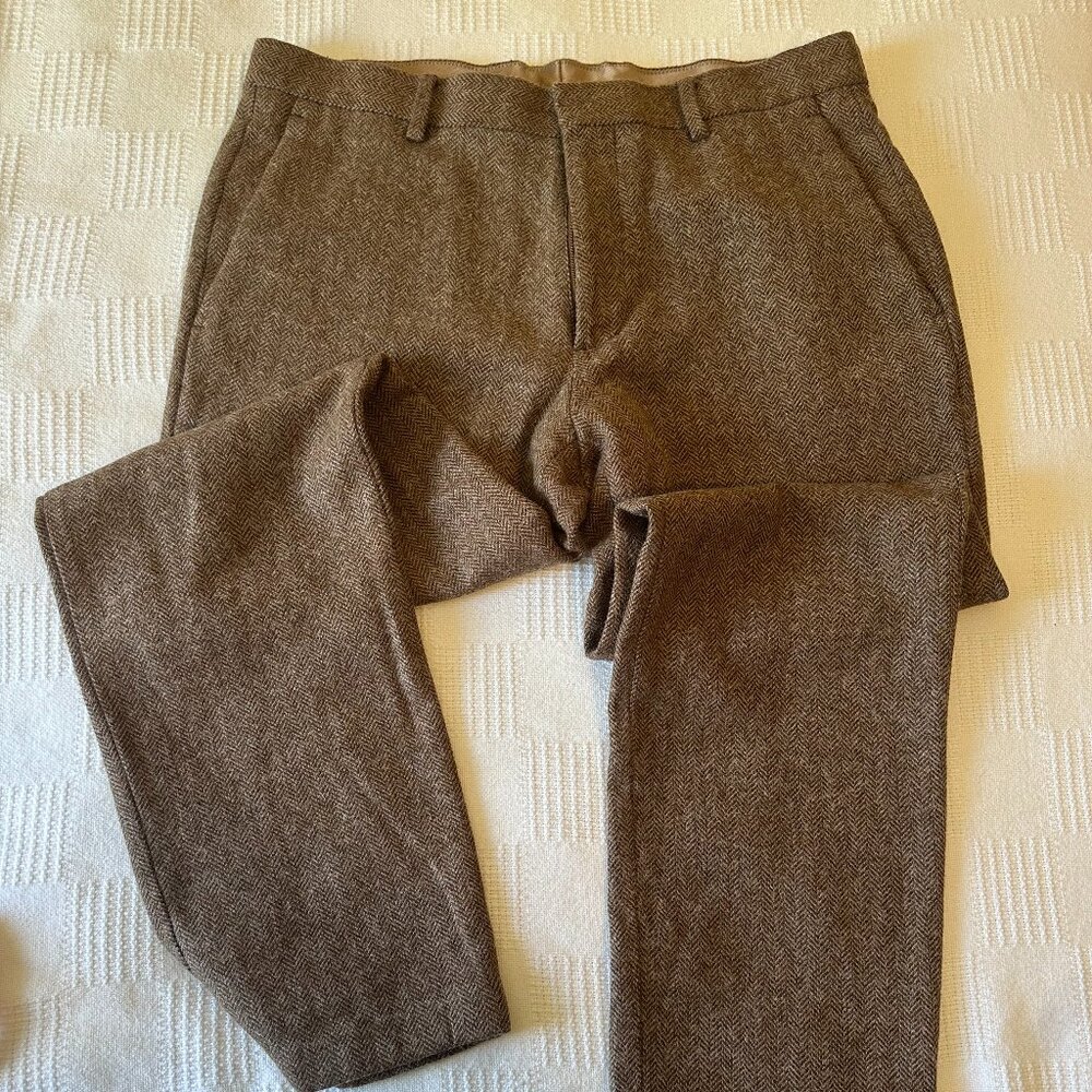 J. Crew Ludlow Slim Fit Wool Herringbone Pants (32/30)